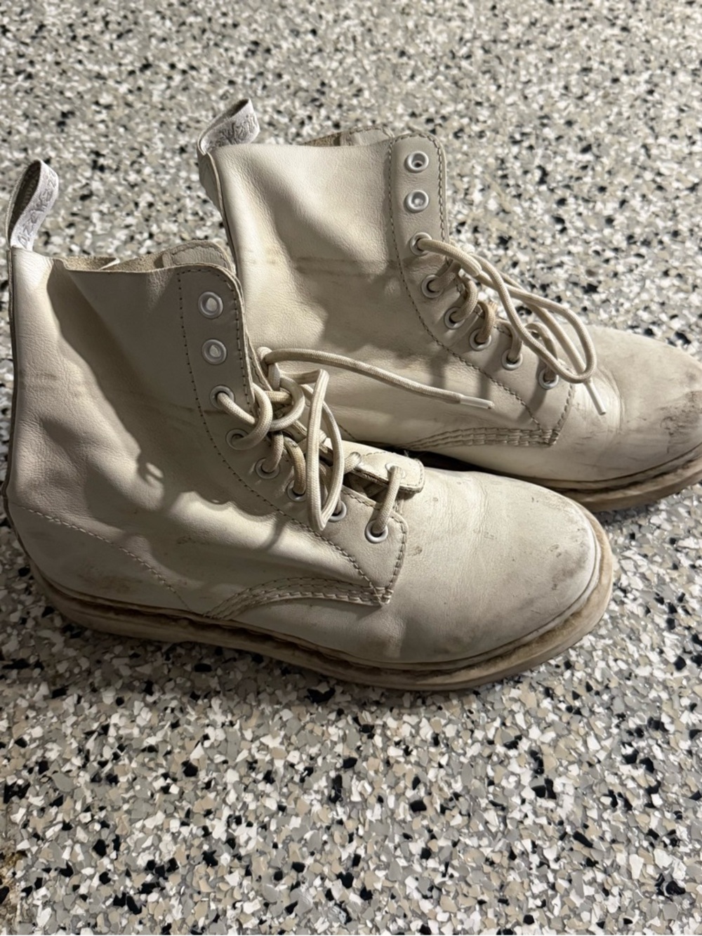 Doc Martens all white boots size 8